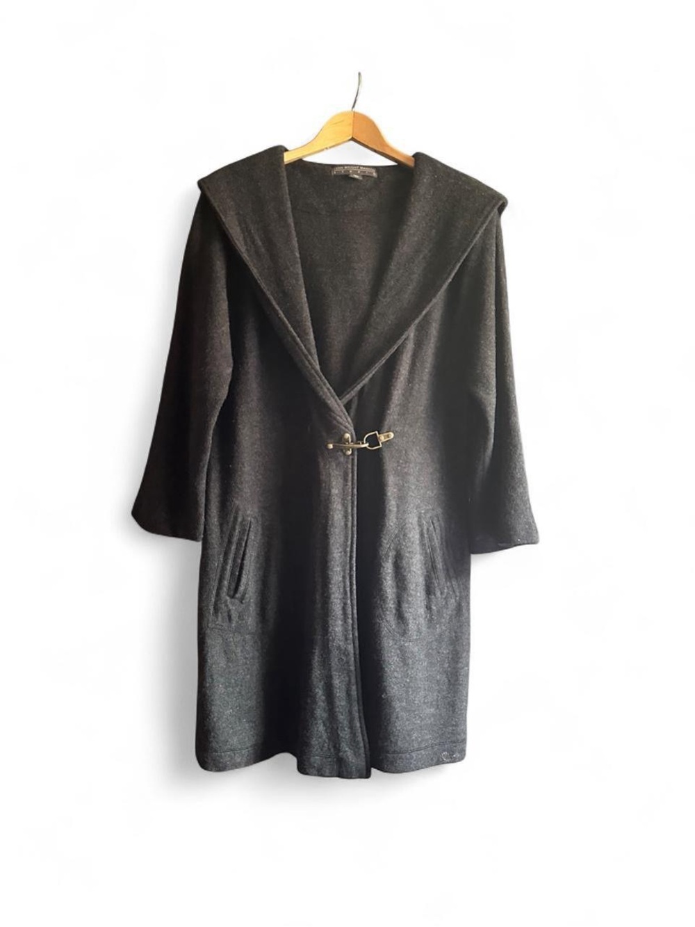 Fenn Wright Manson Studio Charcoal Grey  Jacket Sweater Coat L Large 100% Wool